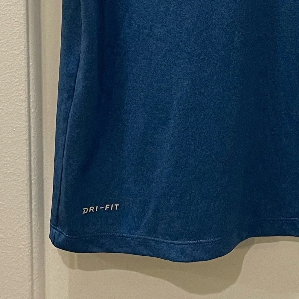 NEW…Nike Dri Fit Blue Tee with White Nike Logo